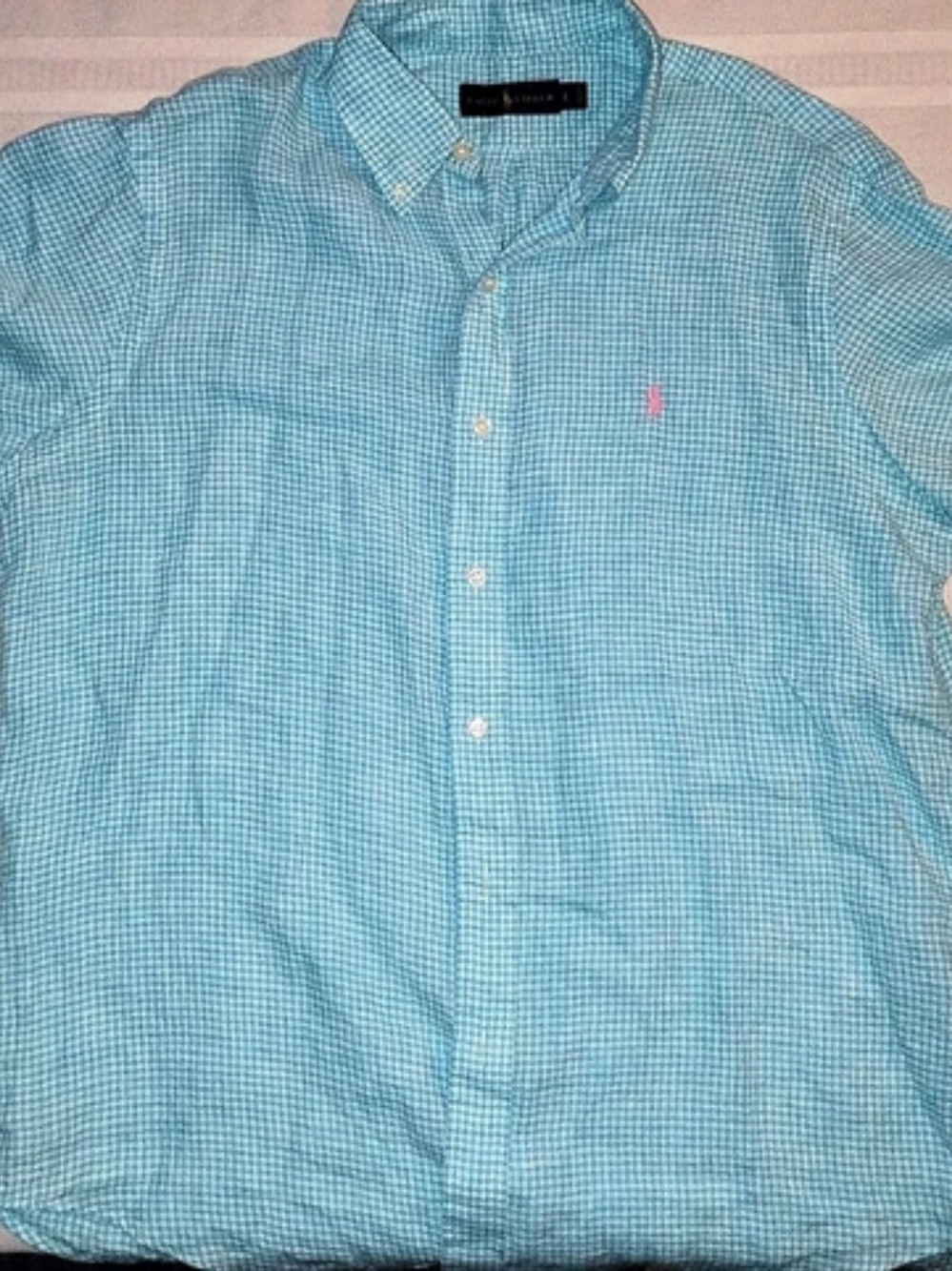 Ralph Lauren Blue Label 100% Linen  Short Sleeve Shirt Size Large